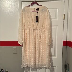 Chic Cream Long Sleeve Dress